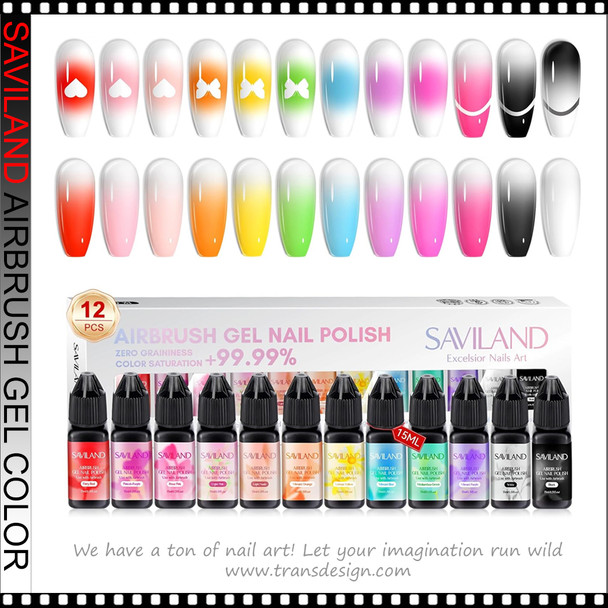 SAVILAND Primary Airbrush Gel Color 12 Color/Pack